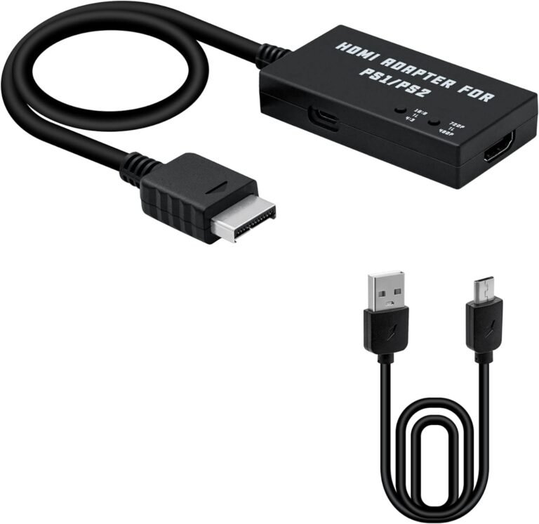 Mcbazel PS1/PS2 Adaptateur HDMI HDTV Multifonctionnel Prend en Charge Le Rapport d’écran 4:3/16:9 Convertisseur HDMI 480p/720p pour PS1/PS2