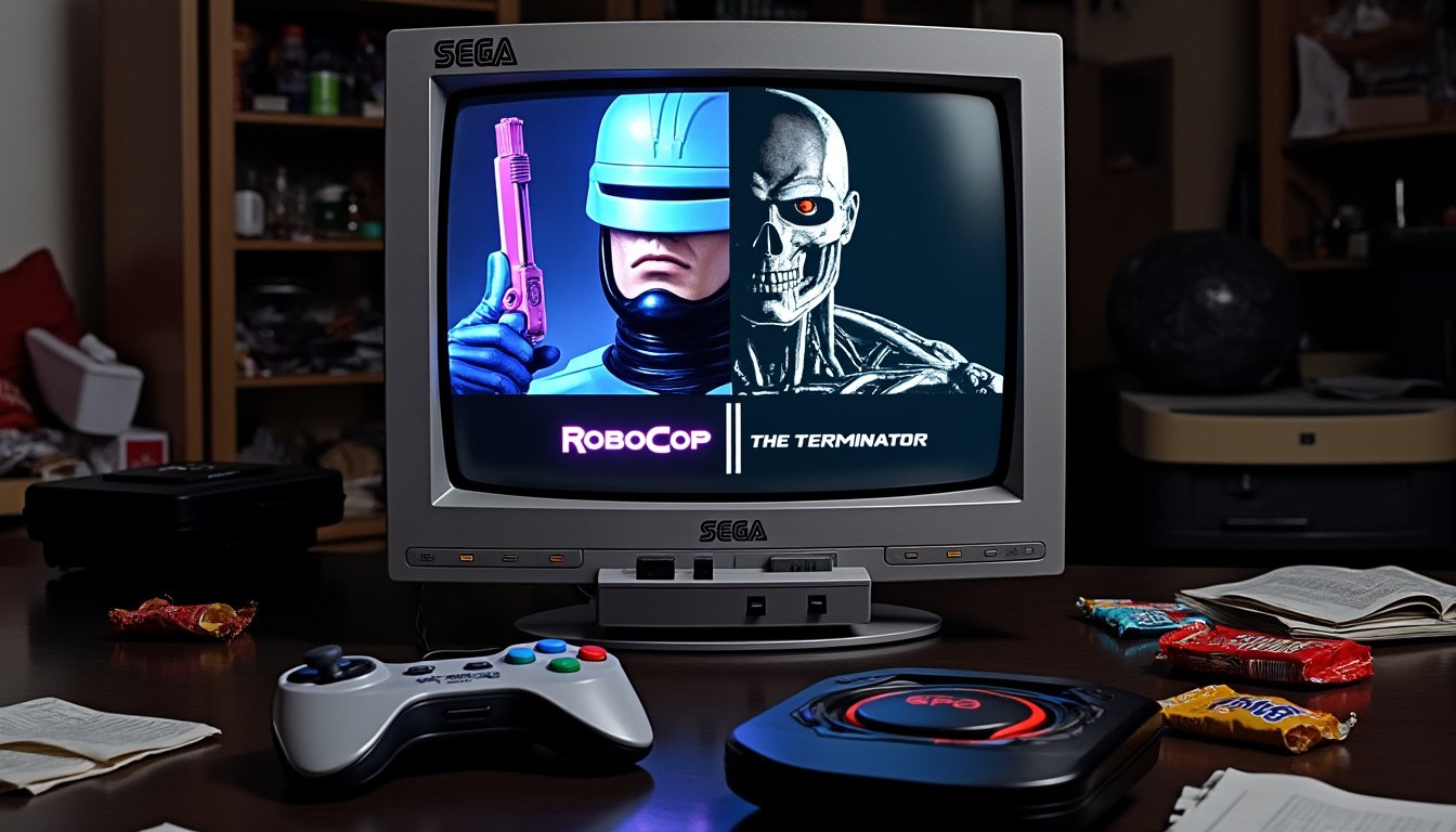 plongez dans l'univers épique de la revanche des robots : robocop contre terminator sur megadrive. affrontez des ennemis redoutables dans un combat haletant où la technologie et l'action s'entremêlent. découvrez des graphismes emblématiques et une bande-son envoûtante dans ce jeu culte des années 90.