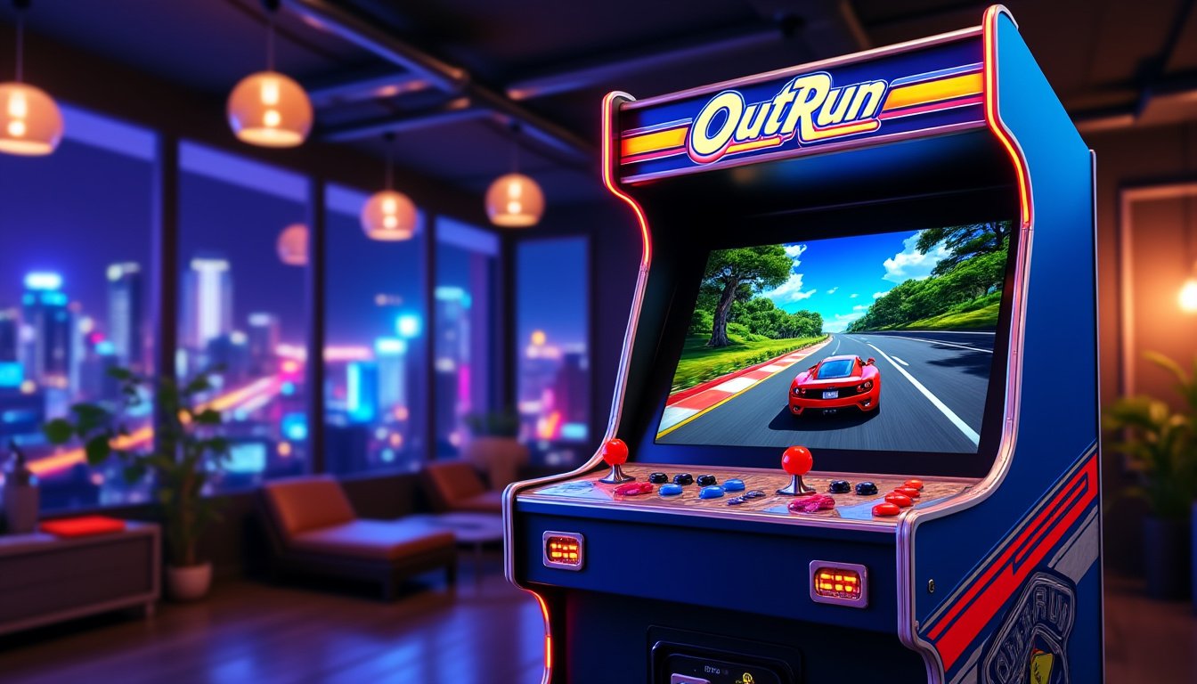 plongez dans l'univers captivant d'outrun sur megadrive et revivez l'aventure rétro qui a marqué toute une génération. découvrez les trésors cachés de ce jeu emblématique, ses graphismes colorés et sa bande-son inoubliable qui vous transporteront sur les routes ensoleillées. préparez-vous à ressentir la nostalgie d'une époque où chaque course était une aventure.