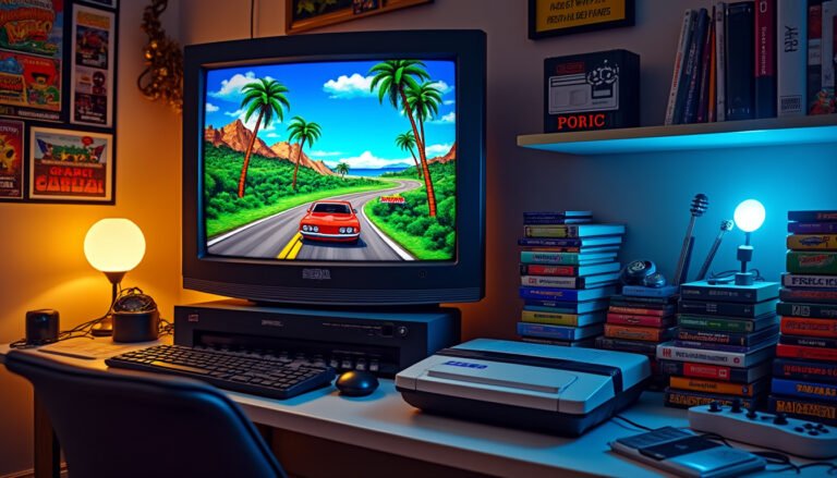plongez dans l'univers nostalgique d'outrun sur megadrive, revivez des moments iconiques et redécouvrez cette aventure rétro qui a marqué l'histoire du jeu vidéo. préparez-vous à une expérience pleine de vitesse et de sensations fortes!