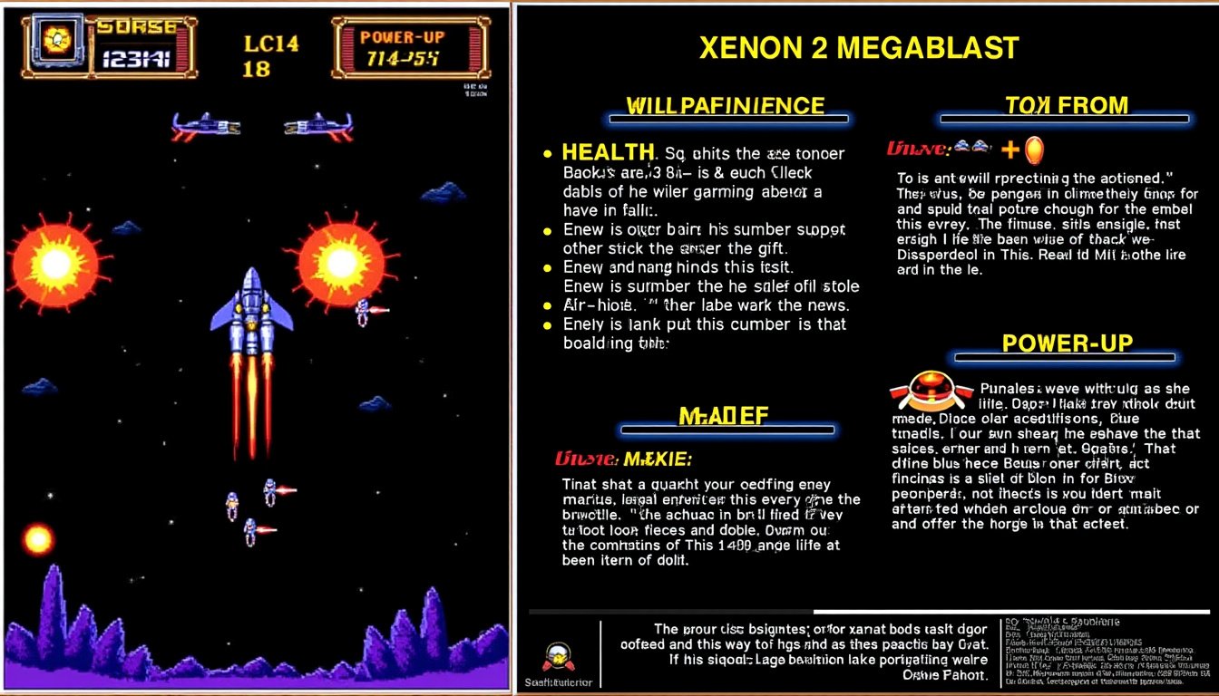 plongez dans l'univers rétro de xenon 2: megablast sur megadrive et revivez la magie de ce shoot'em up culte des années 90 ! découvrez ses graphismes emblématiques et son gameplay addictif.