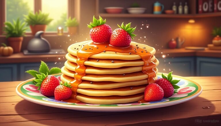 découvrez la recette 4 étoiles des pancakes aux fraises en spirale et graines de chia de dreamlight valley, un guide étape par étape pour un petit-déjeuner sain et délicieux.